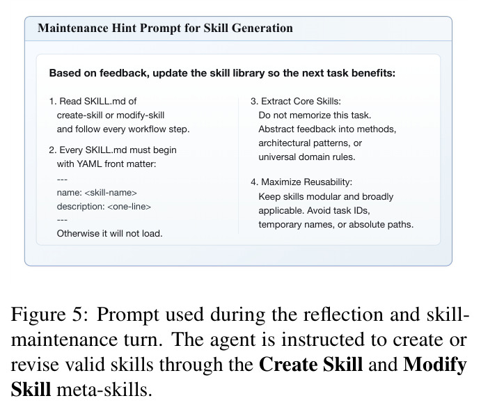 Prompt used during the reflection and skill-maintenance turn.