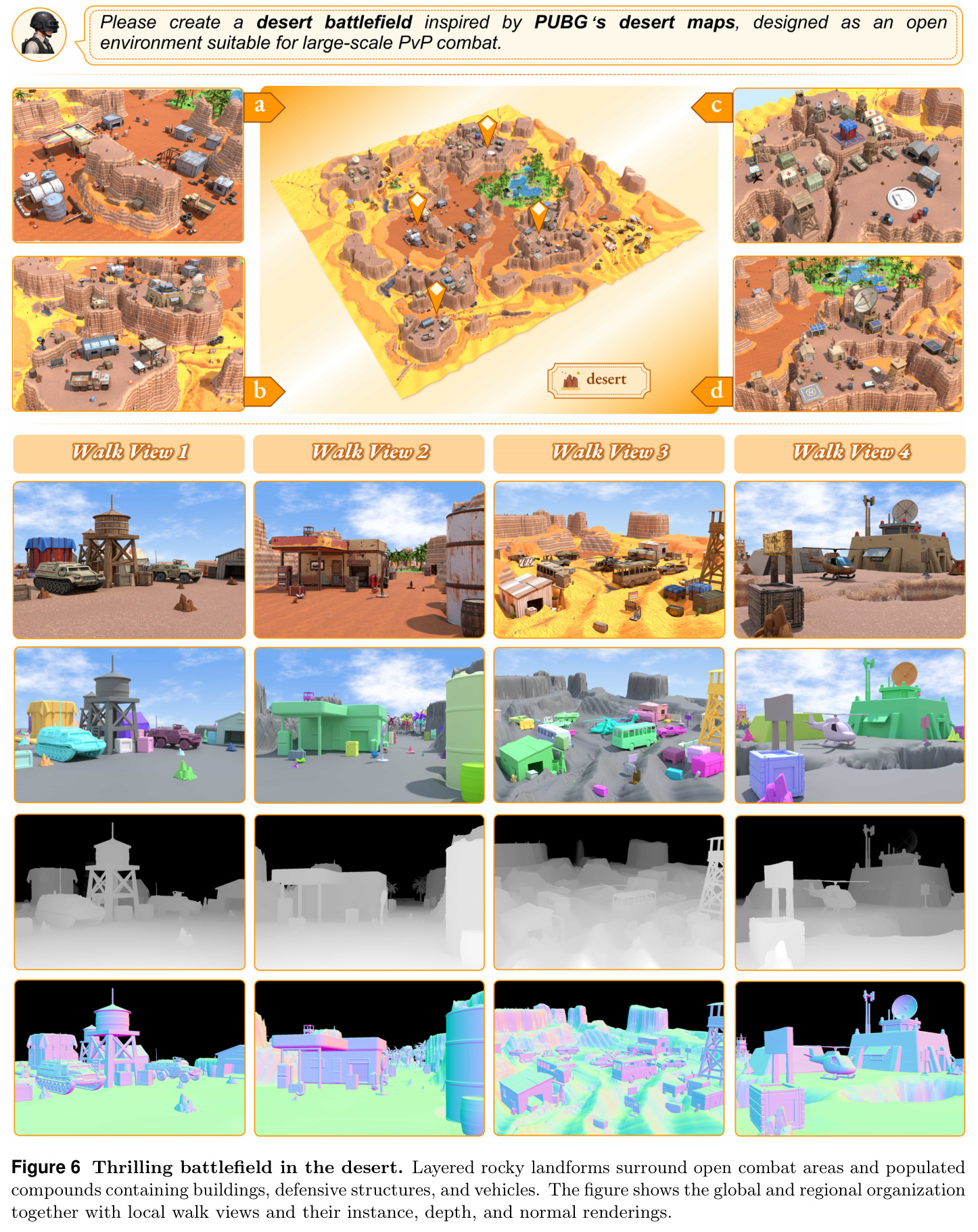 Thrilling battlefield in the desert