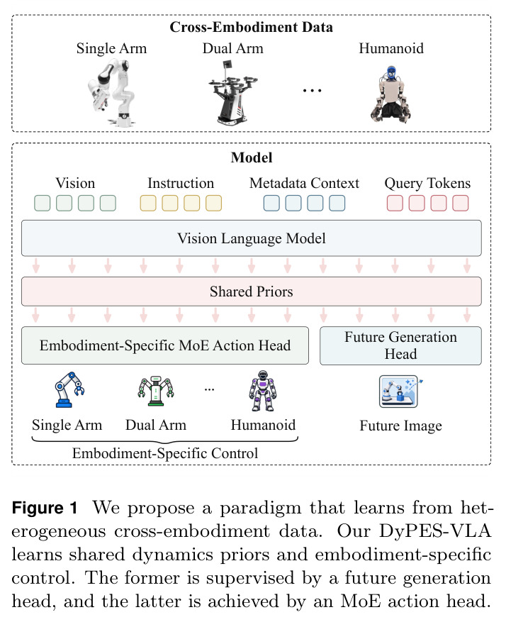 We propose a paradigm that learns from heterogeneous cross-embodiment data.