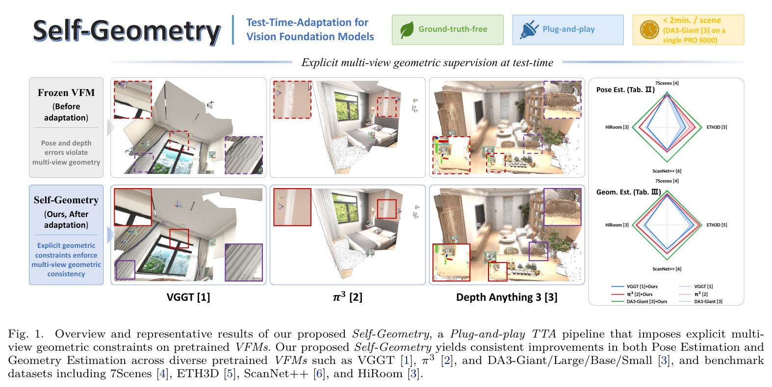 Overview and representative results of our proposed Self-Geometry