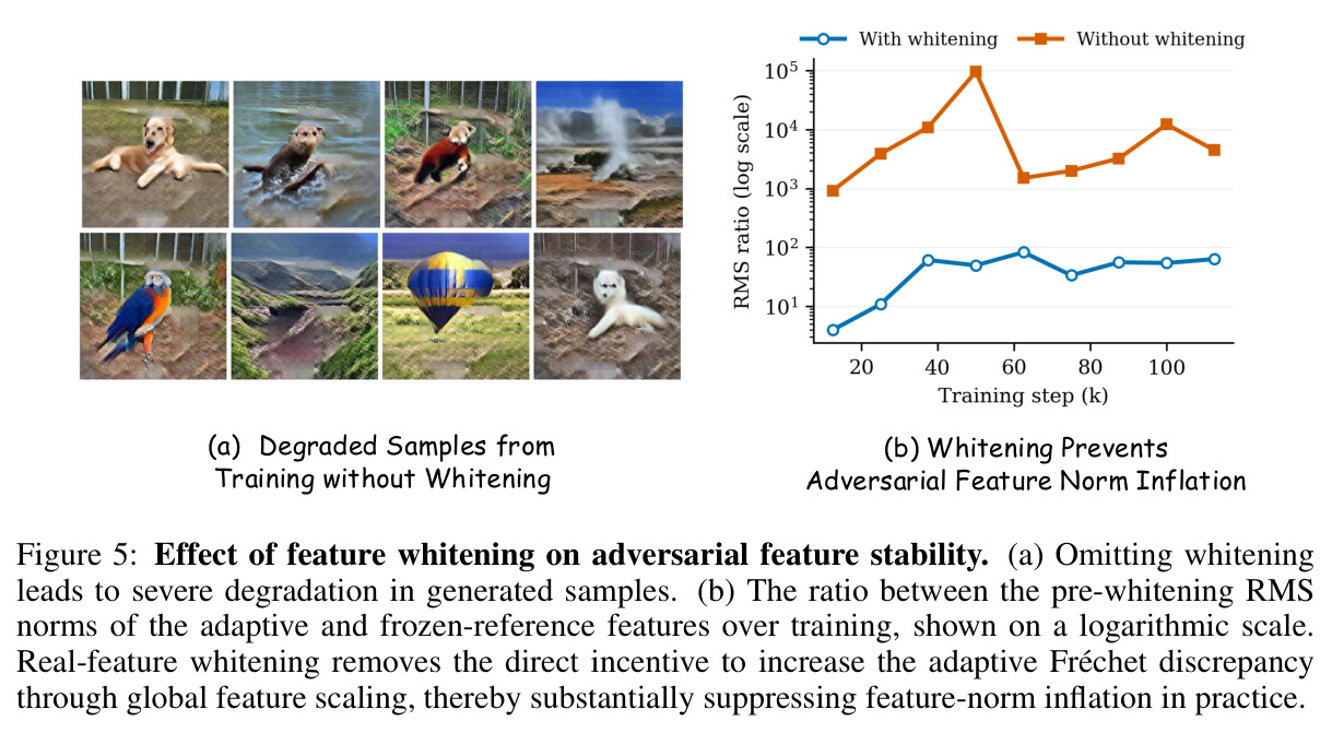 Effect of feature whitening on adversarial feature stability