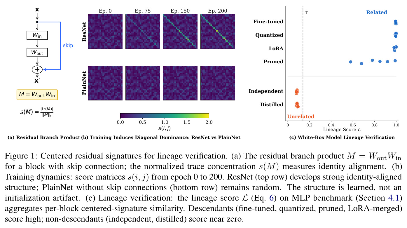 Centered residual signatures for lineage verification