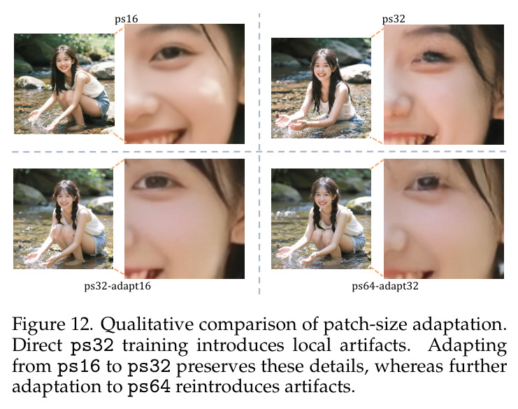 Qualitative comparison of patch-size adaptation.