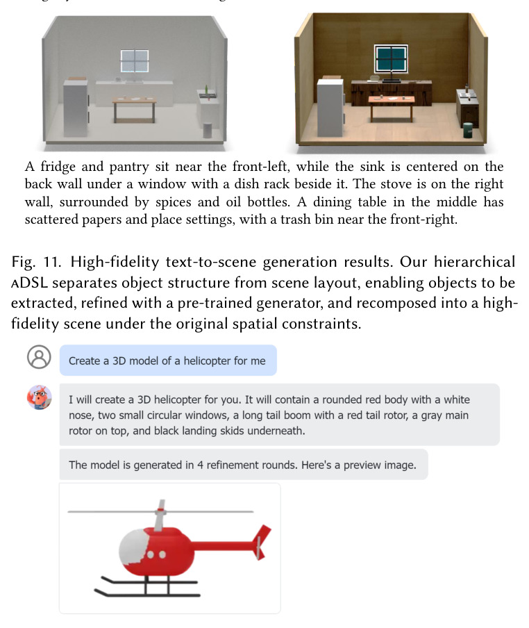 Efficiency gain from continuous interaction with memory reuse. The first user request is generated from scratch and requires five refinement rounds, while the follow-up request reuses the prior solution from memory and completes the generation in one round.
