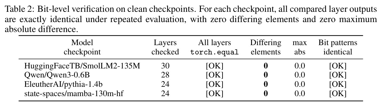Bit-level verification on clean checkpoints