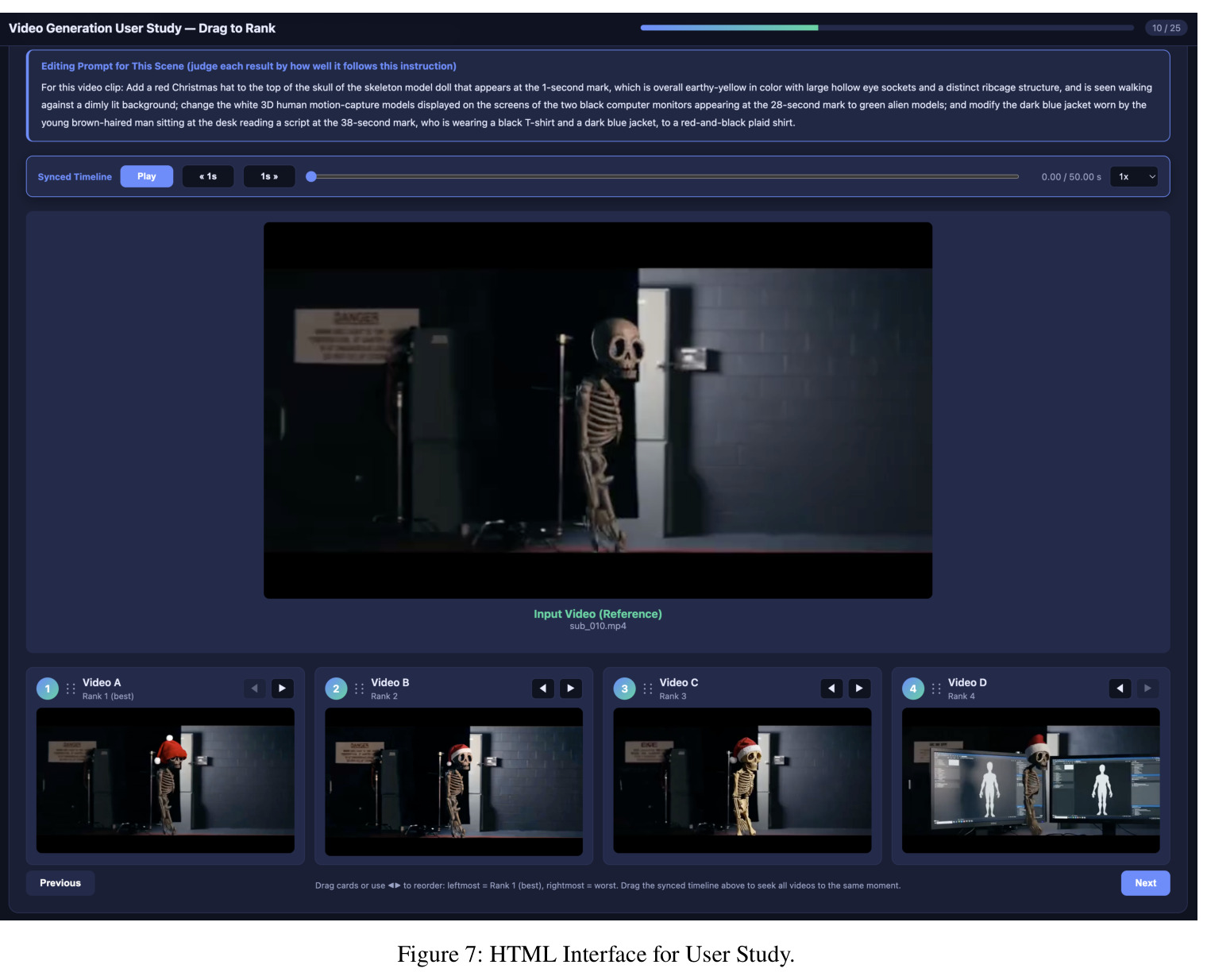 HTML Interface for User Study.