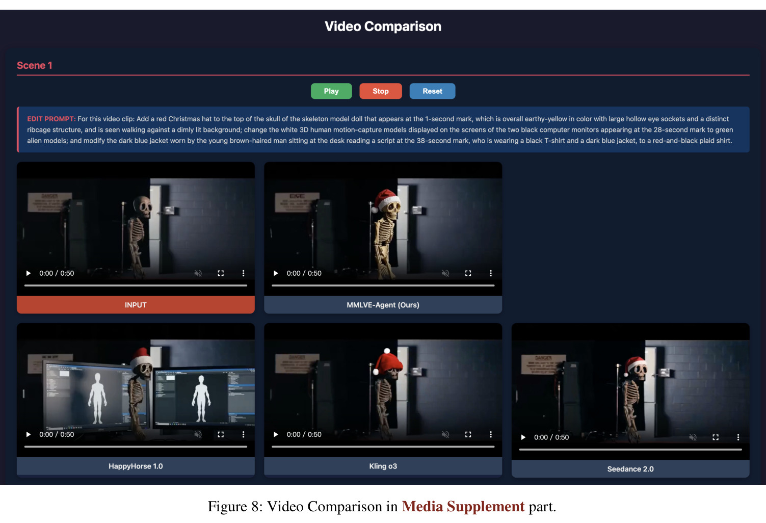Video Comparison in Media Supplement part.