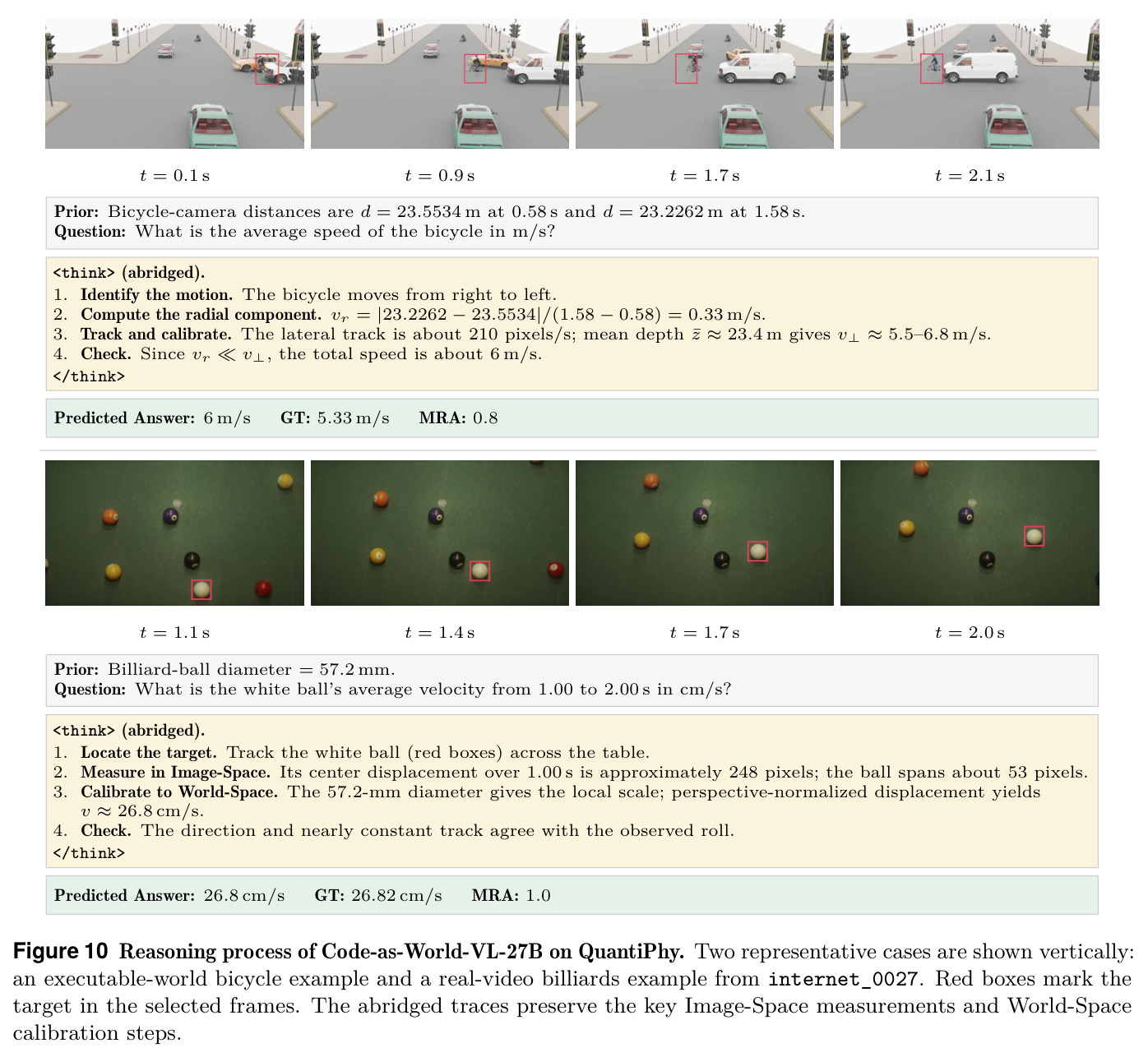 Reasoning process of Code-as-World-VL-27B on QuantiPhy.