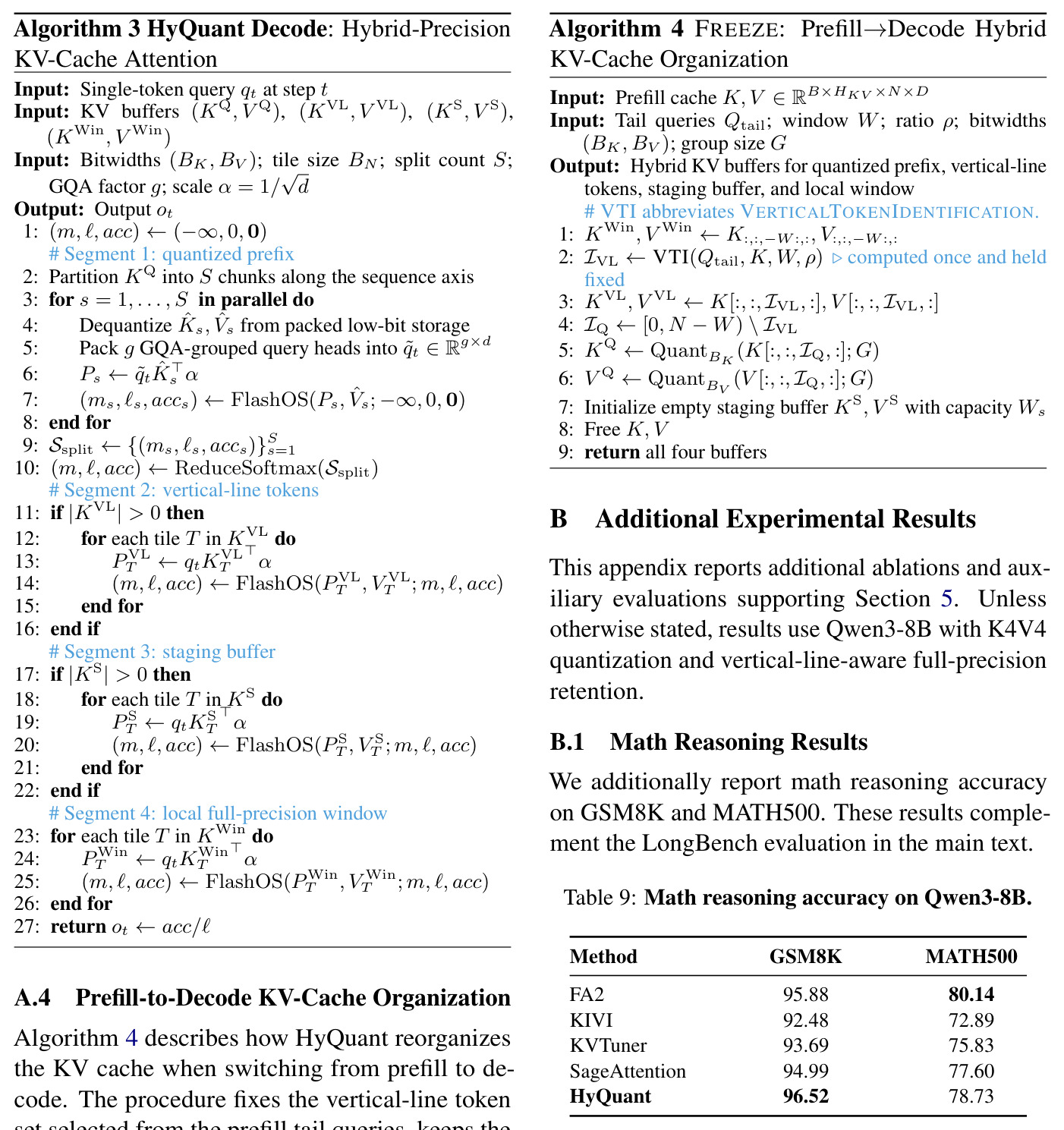 Math reasoning accuracy on Qwen3-8B