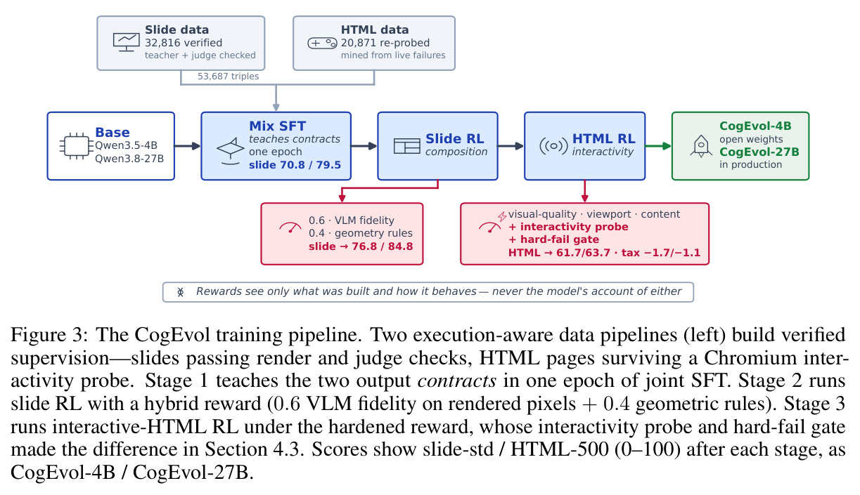 The CogEvol training pipeline