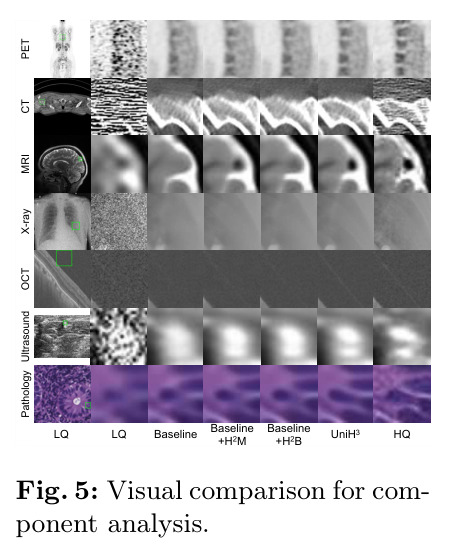 Visual comparison for component analysis.
